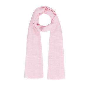 Sugar Pink Plain Cotton Silk Scarf - Thumbnail