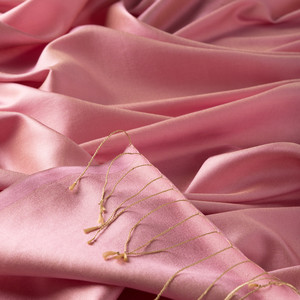 Sugar Pink Plain Silk Scarf - Thumbnail