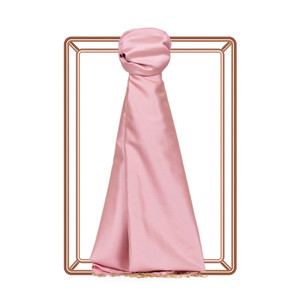 Sugar Pink Plain Silk Scarf - Thumbnail