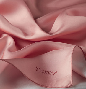 Sugar Pink Plain Silk Twill Scarf - Thumbnail