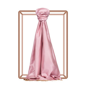 Sugar Pink Reversible Silk Scarf - Thumbnail