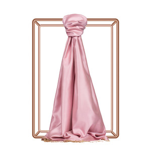 Sugar Pink Reversible Silk Scarf - Thumbnail