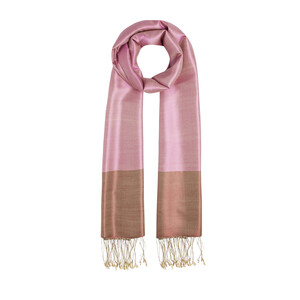 Sugar Pink Stone Reversible Silk Scarf - Thumbnail