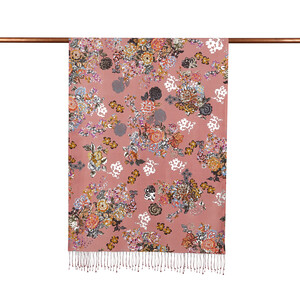 Sugar Pink Waterside Garden Print Silk Scarf - Thumbnail