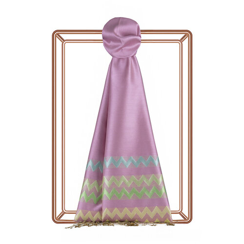 Sugar Pink Zizgag Silk Scarf