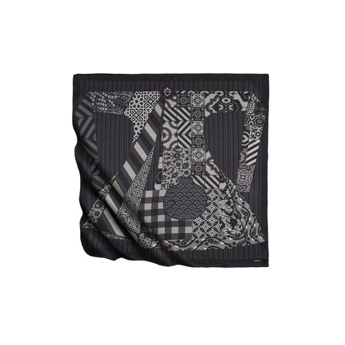 Sultan's Caftan Black Satin Silk Pocket Square