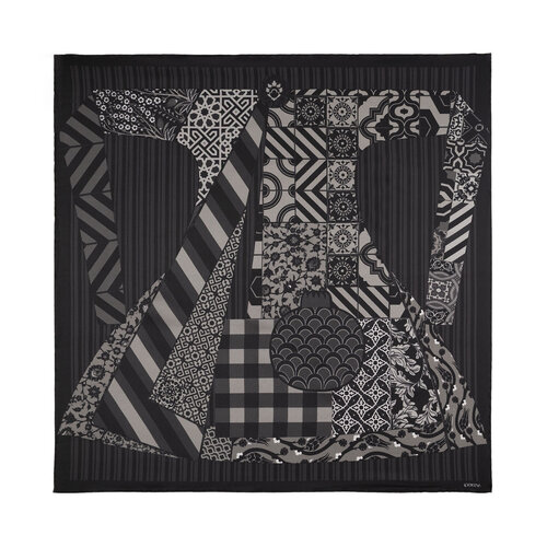 Sultan's Caftan Black Satin Silk Pocket Square