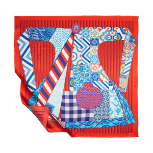 ipekevi - ايشارب حرير ساتان أحمر بطبعة قفطان السلطان ipekevi - ايشارب حرير ساتان أحمر بطبعة قفطان السلطان