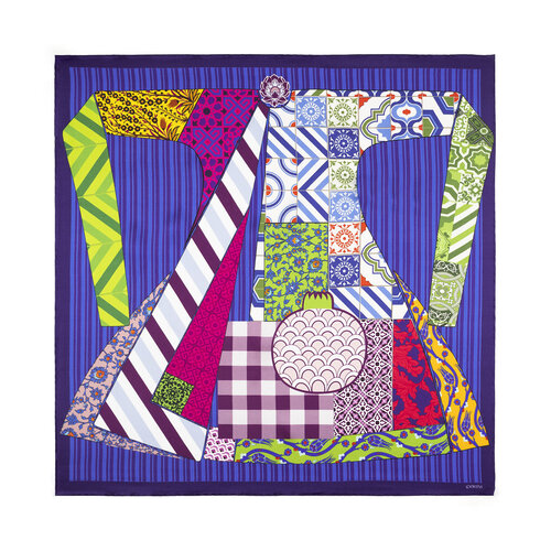 Sultan's Caftan Navy Satin Silk Pocket Square