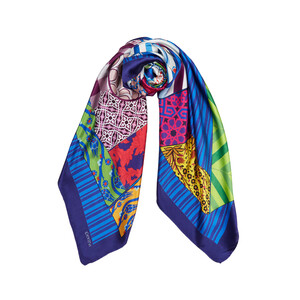 ipekevi - Sultan's Caftan Navy Silk Twill Scarf (1)