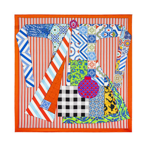 ipekevi - Sultan's Caftan Orange Satin Silk Pocket Square