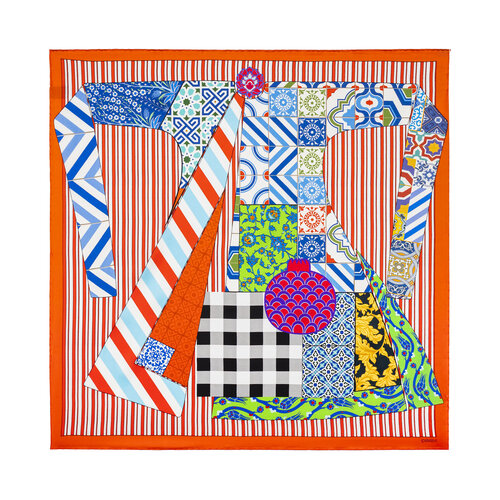 Sultan's Caftan Orange Satin Silk Pocket Square