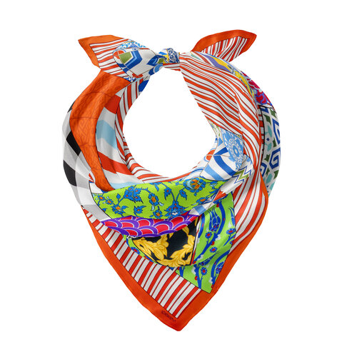 Sultan's Caftan Orange Satin Silk Pocket Square