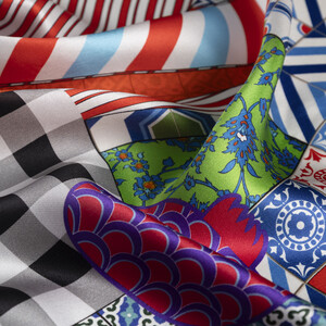 Sultan's Caftan Orange Satin Silk Pocket Square - Thumbnail