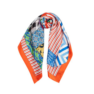 ipekevi - Sultan's Caftan Orange Twill Silk Scarf (1)