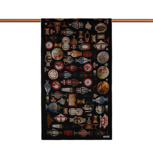 ipekevi - Sultan’s Porcelain Black Silk Scarf Model 1 (1)