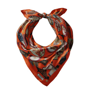 ipekevi - Sultan’s Porcelain Orange Satin Silk Pocket Square Model 1 (1)