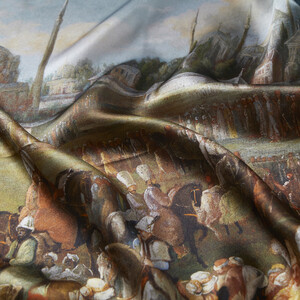 Sultan's procession in Istanbul Satin Silk Pocket Square - Thumbnail