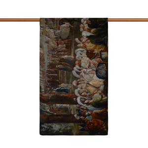 Sultan's Procession in Istanbul Satin Silk Scarf - Thumbnail