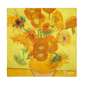 Sunflowers Satin Silk Pocket Square - Thumbnail