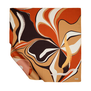 ipekevi - ايشارب حرير تويل تصميم بركاني لون بيج ipekevi - ايشارب حرير تويل تصميم بركاني لون بيج