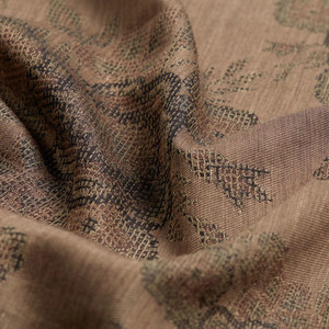 Sütlü Kahve Kanaviçe Desenli Pamuk İpek Şal - Thumbnail