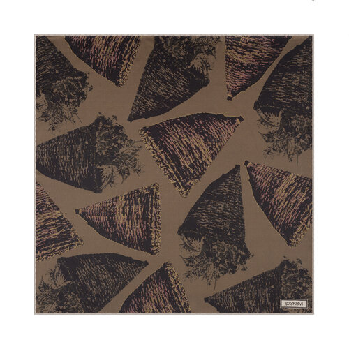 Sütlü Kahve Tikina Saten İpek Mendil