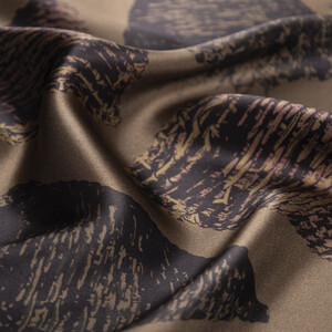 Sütlü Kahve Tikina Saten İpek Mendil - Thumbnail