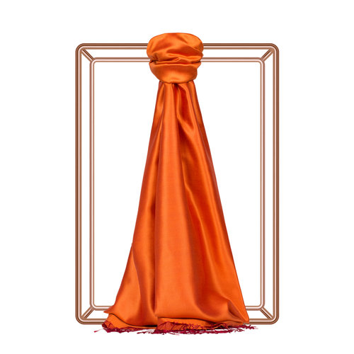 Tangerine Reversible Silk Scarf