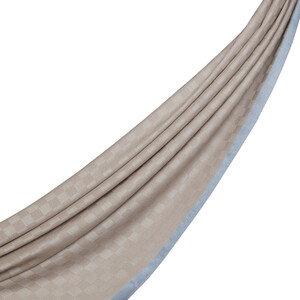 ipekevi - شال صوف وحرير تصميم شطرنج لون حجري