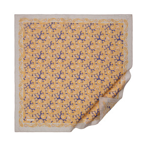 ipekevi - Taş Gold Mezopotamya Model 02 Desenli Tensel Eşarp