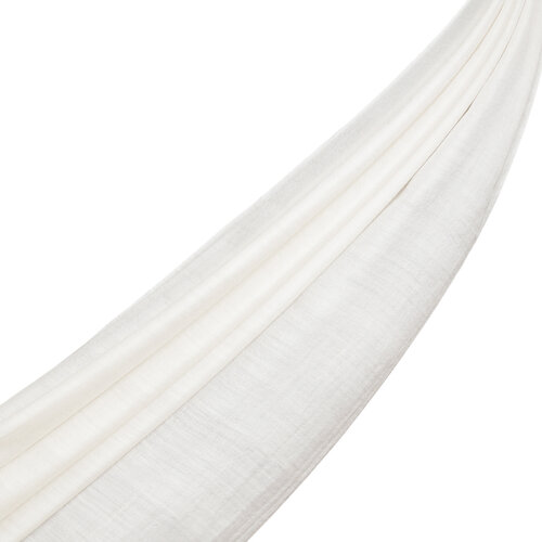 شال كشمير وحرير فاخر رقيق لون فضي فاتح