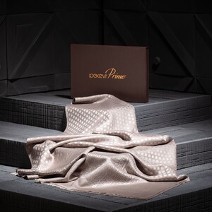 ipekevi - شال صوف وحرير فاخر لون فضي