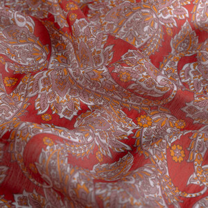 ipekevi - Terracotta Mezopotamya Model 03 Print Tencel Scarf (1)