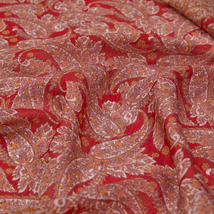 Terracotta Mezopotamya Print Tencel Scarf - Thumbnail