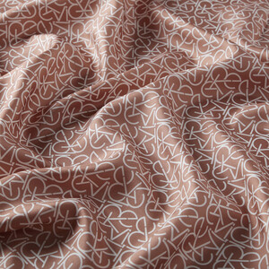 Terracotta Typo Monogram Silk Twill Scarf - Thumbnail