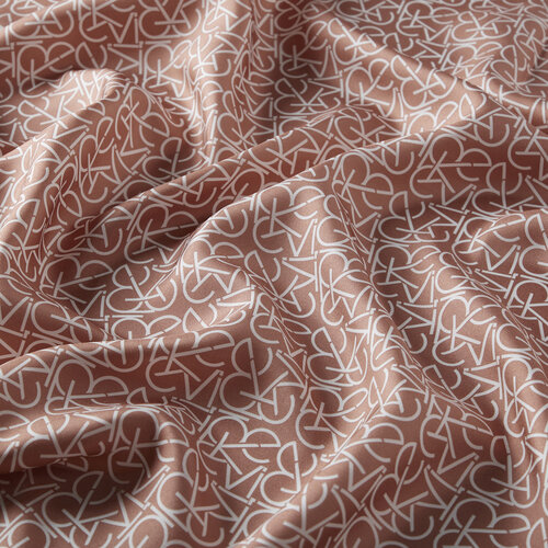 Terracotta Typo Monogram Silk Twill Scarf