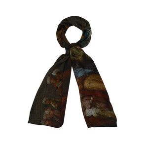The First Day Of School Satin Silk Scarf - Thumbnail