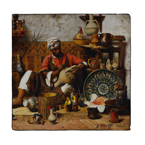 The Pottery Workshop Tanger Satin Silk Pocket Square