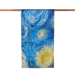 The Starry Night Satin Silk Scarf - Thumbnail