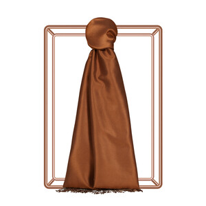 ipekevi - شال حرير ذو وجهين لون ترابي