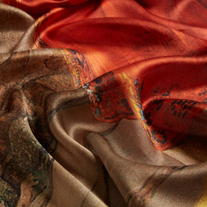 Tortoise Trainer Satin Silk Scarf - Thumbnail