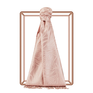 ipekevi - شال حرير جاكار زيبرا لون وردي فاتح