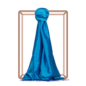 Tropic Blue Reversible Silk Scarf - Thumbnail