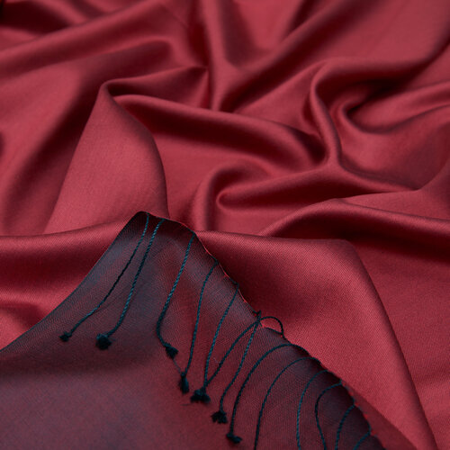 شال حرير ذو وجهين لون بريك غامق