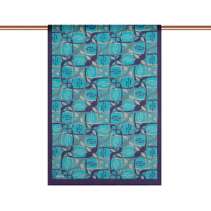 Turquoise Blue Mono Loop Tencel Scarf - Thumbnail