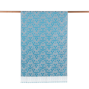 ipekevi - Turquoise Cintemani Jacquard Silk Scarf (1)