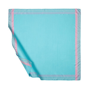 Turquoise Frame Silk Scarf - Thumbnail