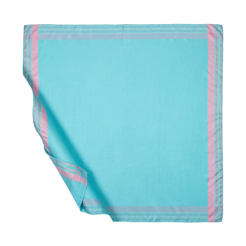 Turquoise Frame Silk Scarf