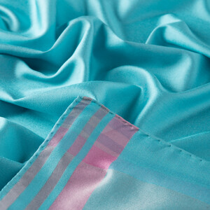 Turquoise Frame Silk Scarf - Thumbnail